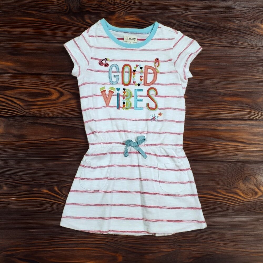 Hatley Striped Good Vibes Dress Size 4